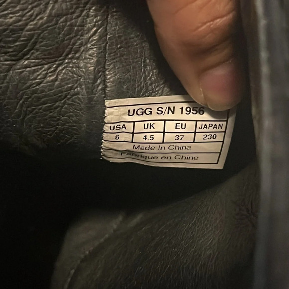 UGG Australian Rosabella Black Suede Leather Heeled Boots Women's Size 6 - Picture 9 of 10